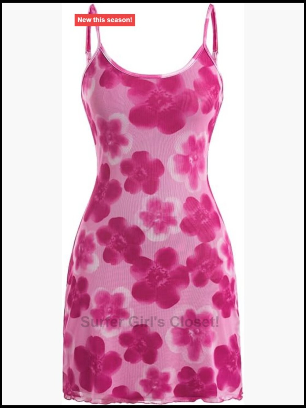Sleeveless Bodycon Mini Dress Floral Mesh High Stretch Summer Party